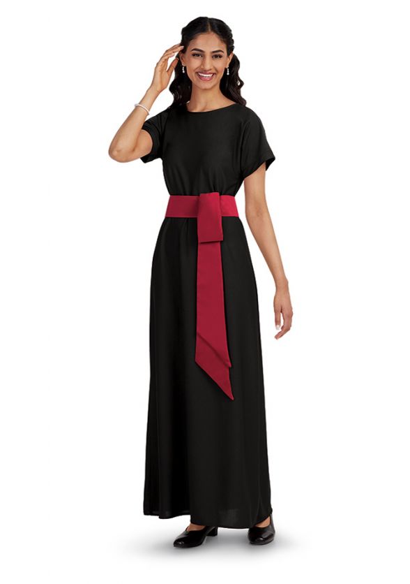 Satin Tie Back Honor Sash for Concert Dresses - Claret