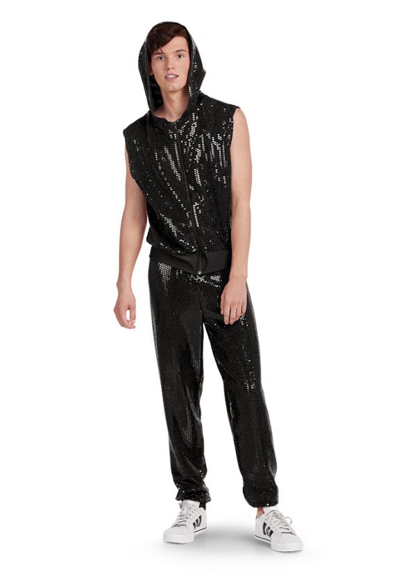 Athleisure Palisade Sequin Jogger Unisex-Front-Black