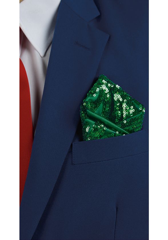 Reversible Madird Show Choir Pocket Square-Emerald Green