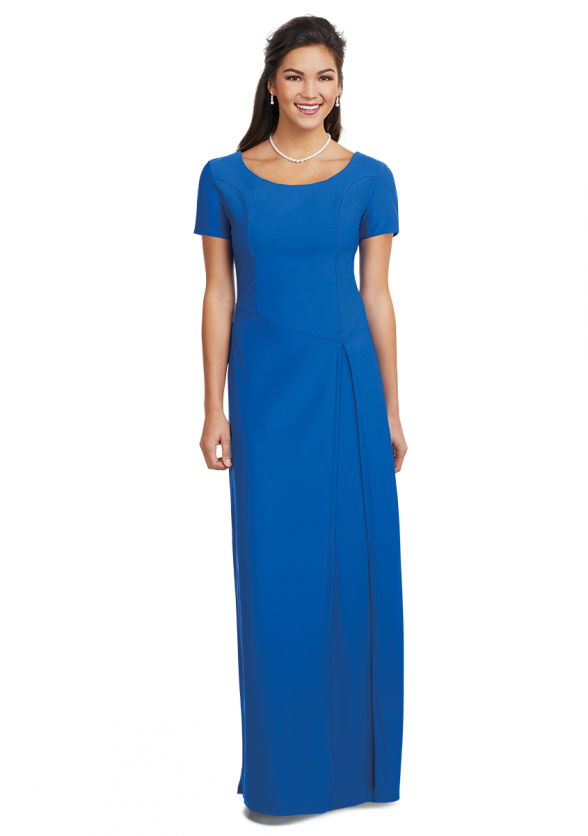 Asymmetric Waist Andrea Formal Gown in Crepe