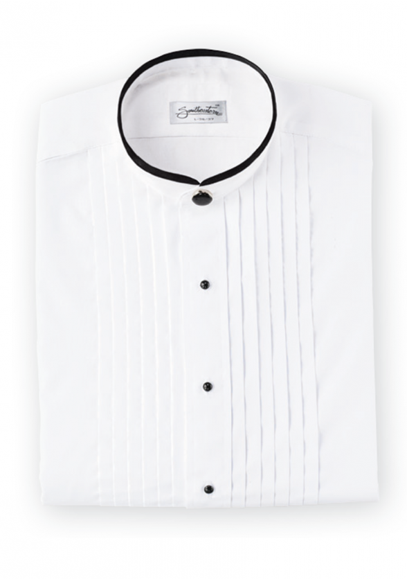 Banded Mandarin Collar Tuxedo Shirt