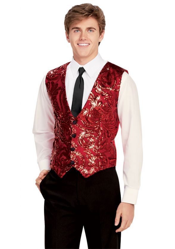 Youth Madrid Sequin Vest - Front - Red