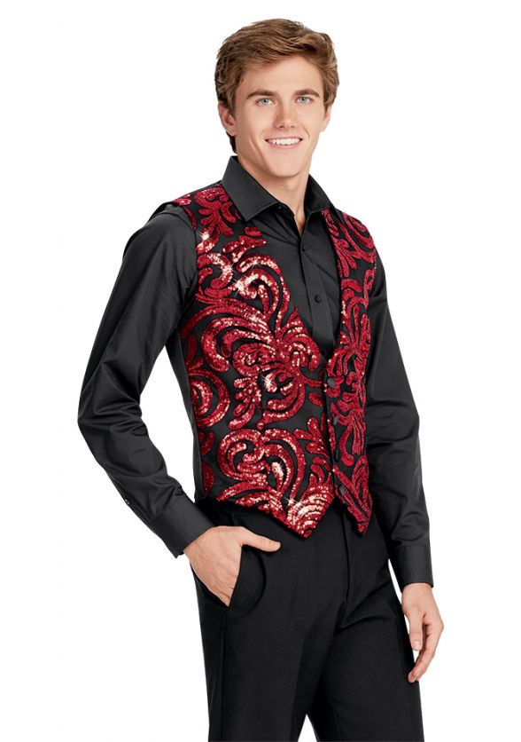 Barcelona Sequin Vest - Front - Red