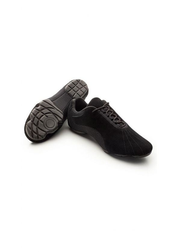Dinkles Suede Accent Split Sole Front Line Shoes - Black