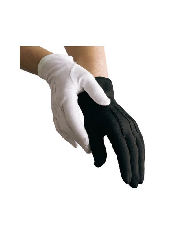 Budget Friendly Dinkles Washable Cotton Gloves - Black and White