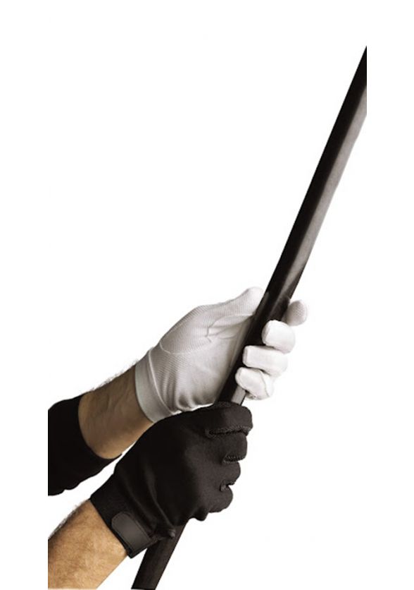 Dinkles Hook-N-Loop Closure Sure Grip Gloves for Color Guards - Black & White