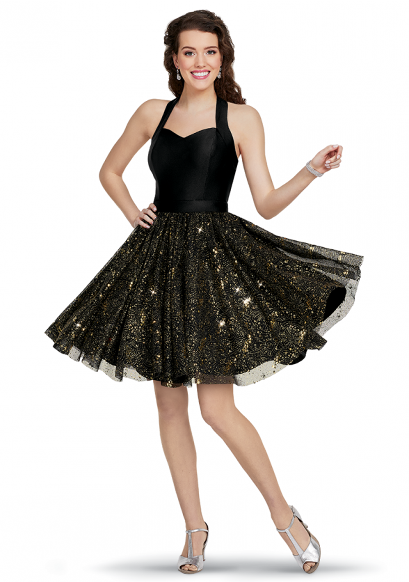 Black Halter Emmie Show Choir Dress