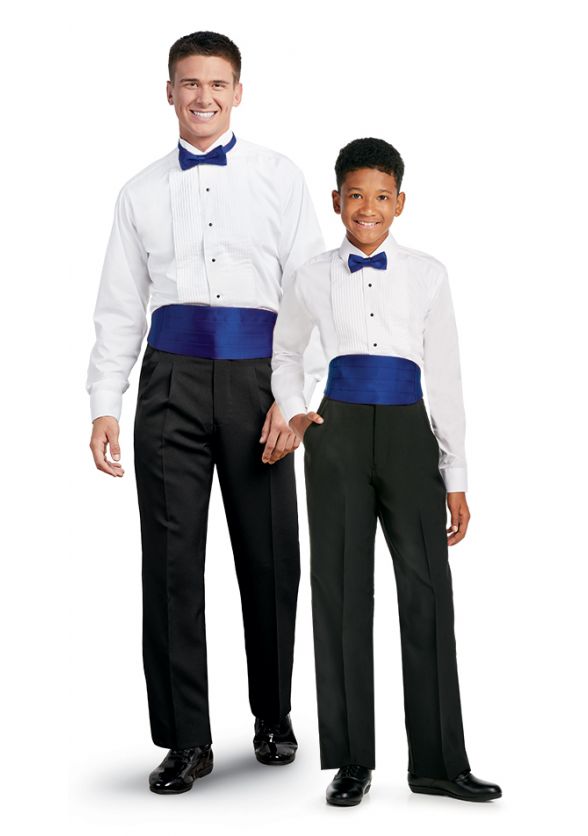 Adult and Youth Formal Package with Tuxedo Pants, Bow Tie, and Cummerbund 
