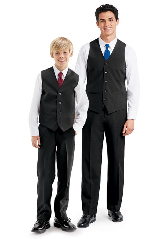 Adult Vest Package with Tuxedo Pants and Long Neck Tie