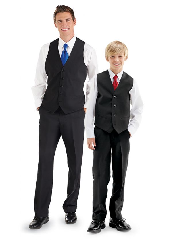 Adult Vest Package with Tuxedo Pants and Long Neck Tie