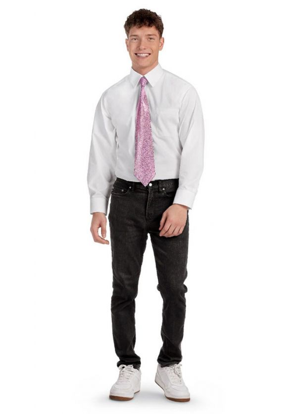 Flash Lycra Long Tie - Silver/Lilac