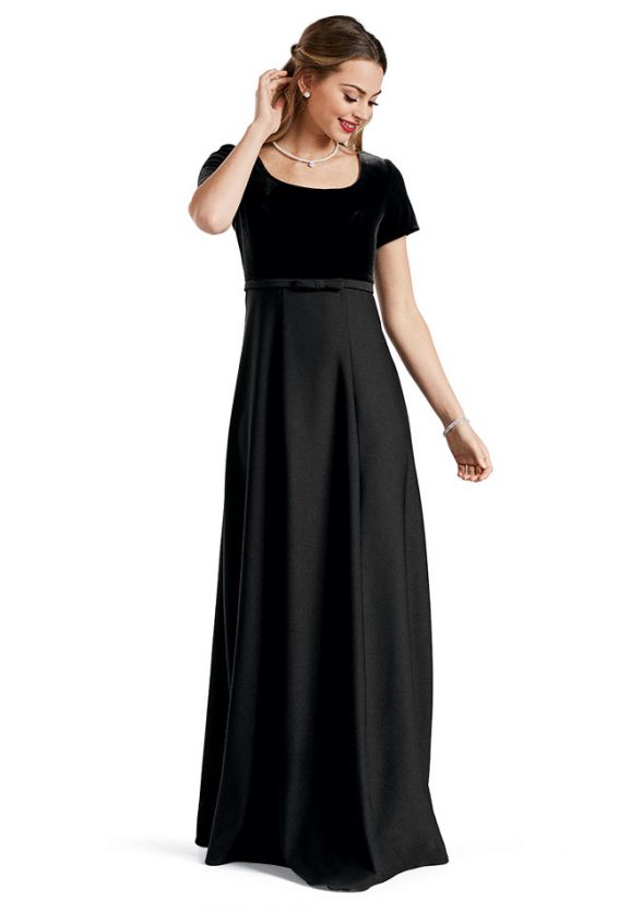 Velvet and Crepe Harmonique Dress in Concert Black