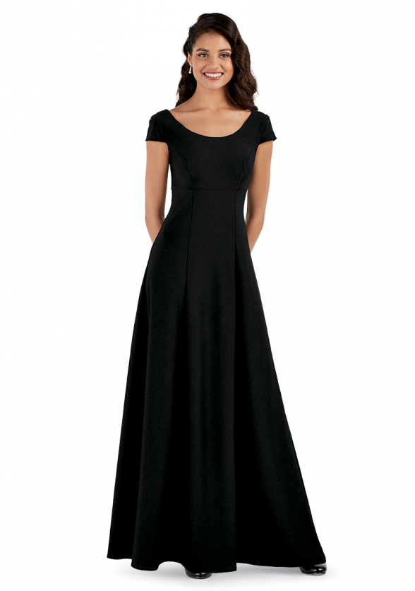 Cap Sleeve Laurel Dress for Orchestras and Choirs in Concert Black