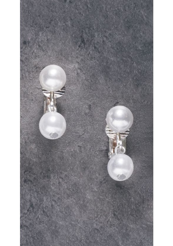 Pearl Drop Earrings, Pierced and Clip