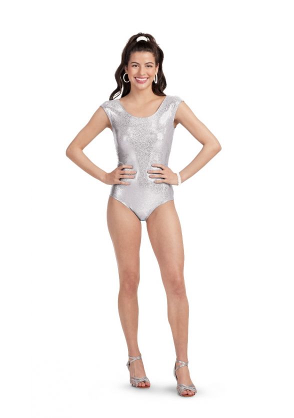 Pullover Cap Sleeve Body Suit - Silver