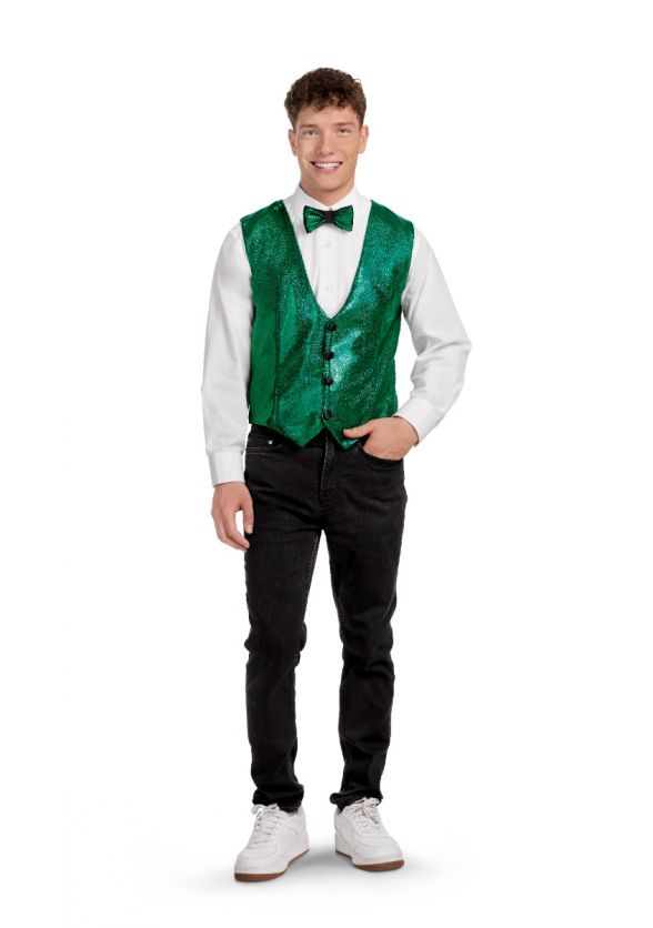 Galaxy Lycra Show Choir Bow Tie - Green/Black