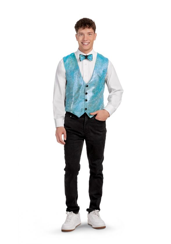 Men's Flash Lycra Show Vest - Silver/Marine