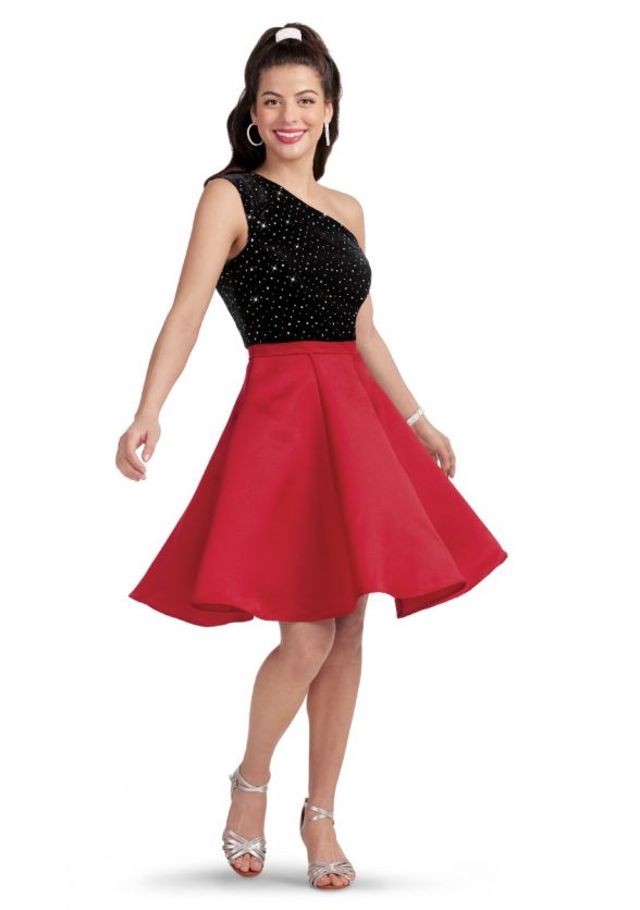 One Shoulder London Show Dress - Red