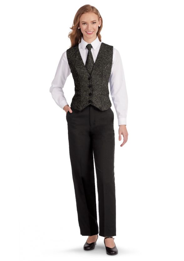 Ladies' Shimmer Knit Show Choir Vest - Black/Gold