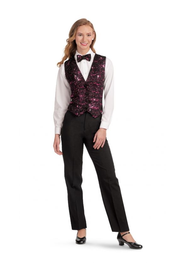 Ladies' Sequin Spangle Mesh Show Choir Vest - Fuchsia