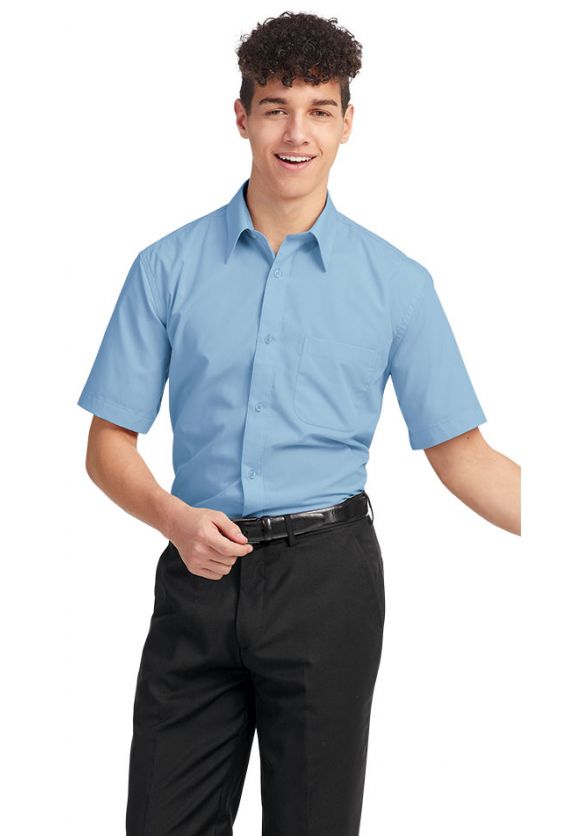 Short Sleeve Dress Shirt in Light Blue