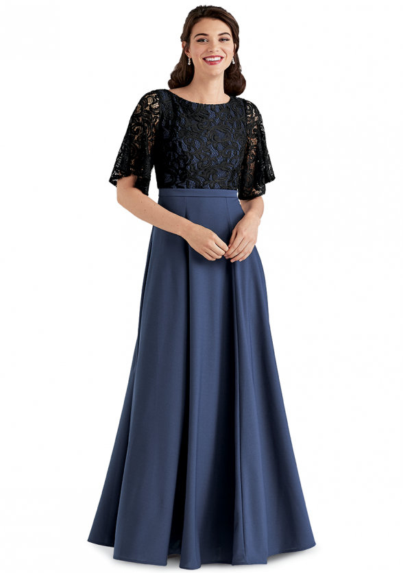 Paisley Lace over Crepe Sutton Dress