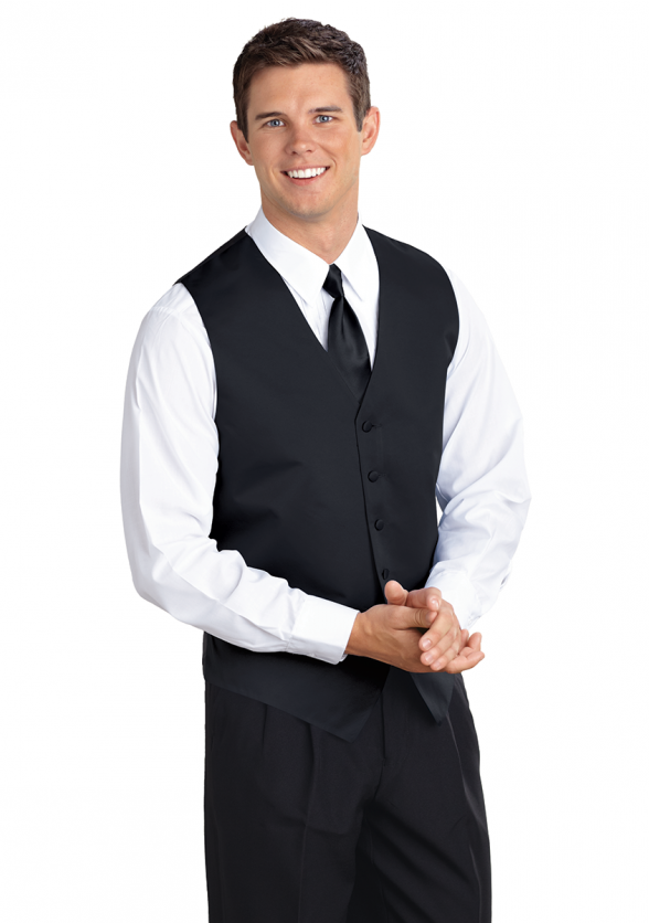Adult Satin Vangard Vest in Concert Black
