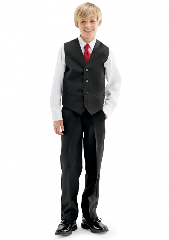 Youth Unisex Poplin Vest in Concert Black