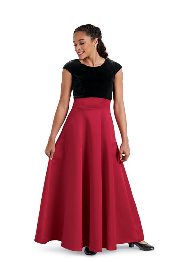 Boat neck Youth Kasper Concert Dress in Black/Claret