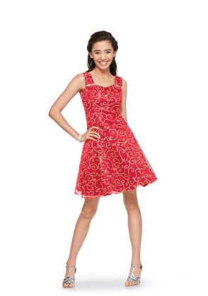 Princess Style Youth Angelina Show Choir Dress in Red