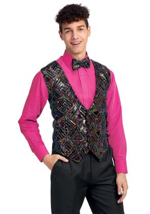 Youth Empire Sequin Vest in Black