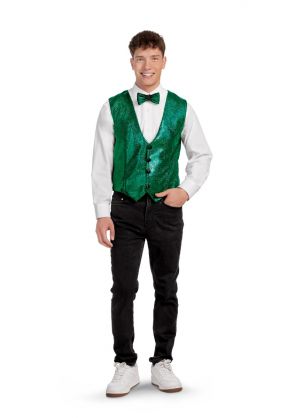 Galaxy Lycra Show Choir Bow Tie - Green/Black