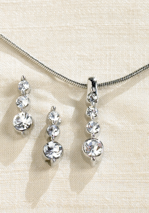 Triple Teardrop Rhinestone Necklace