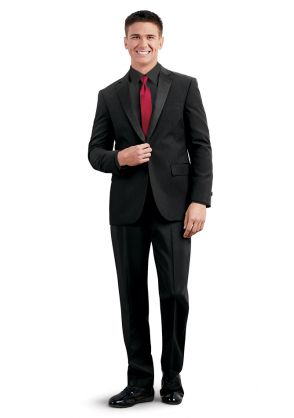 Adult Full Tuxedo Package with Black Dress Shirt and Long Necktie 