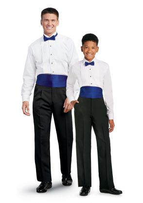 Adult and Youth Formal Package with Tuxedo Pants, Bow Tie, and Cummerbund 