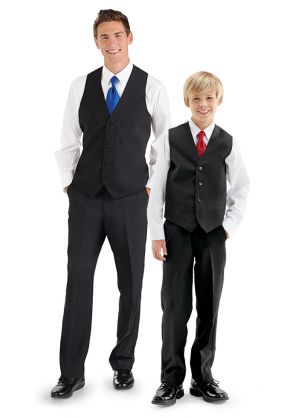 Adult Vest Package with Tuxedo Pants and Long Neck Tie