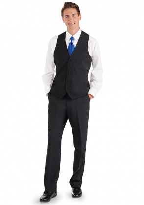 Formal Poplin Vest for Tuxedos and Suits in Concert Black
