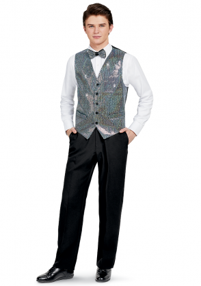 Sequin Vest & Tie Combo
