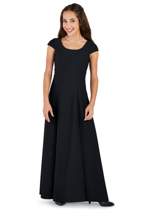 Cap Sleeve Youth Laurel Dress in Black