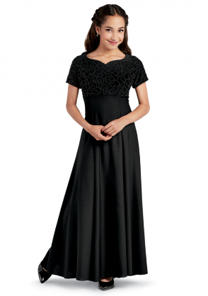 Short Sleeve Youth Melisma concert Dress in Black