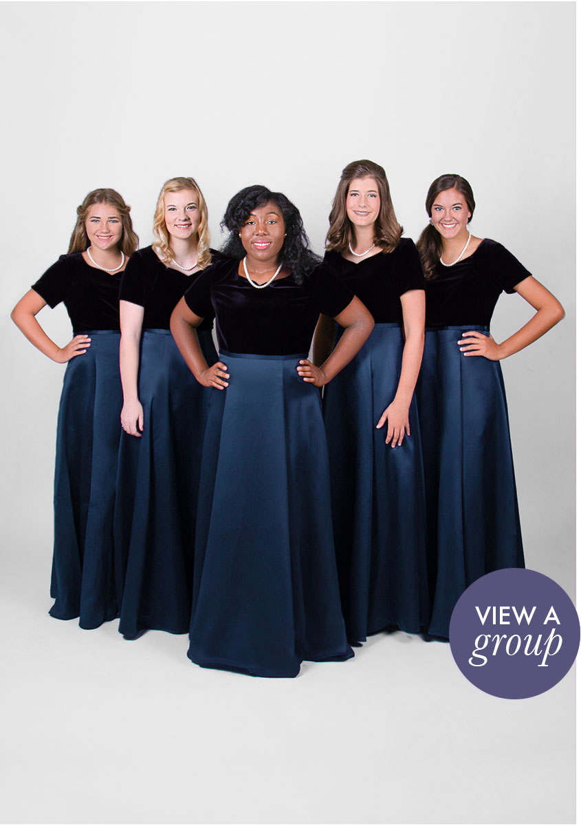 group of girls wearing Gavotta Concert Choir dress