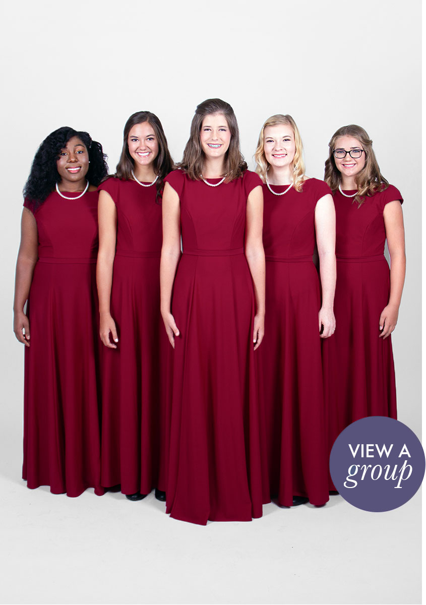 group of girls wearing Kolby Concert Choir dress