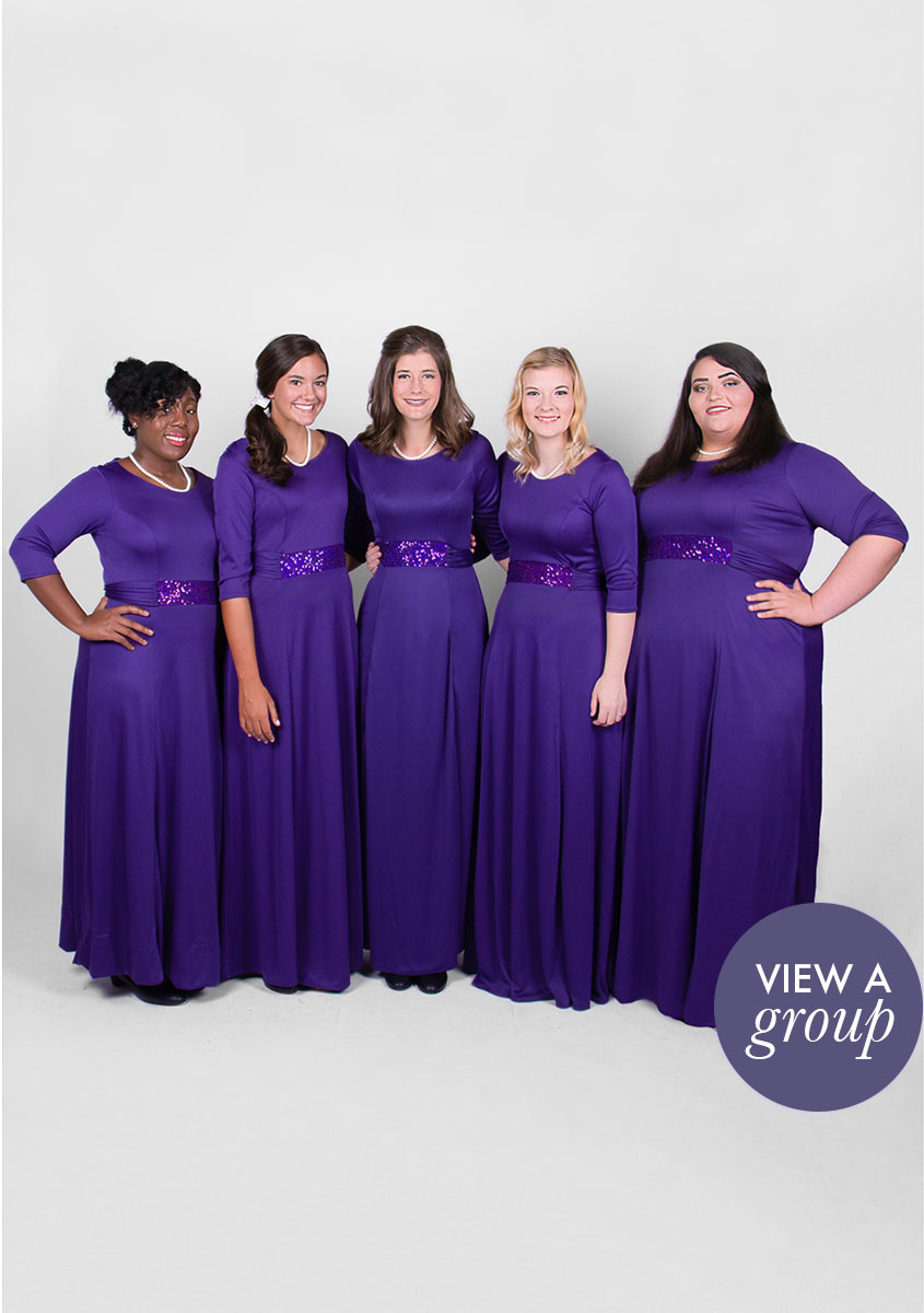 group of girls wearing Pageant Concert Choir dress